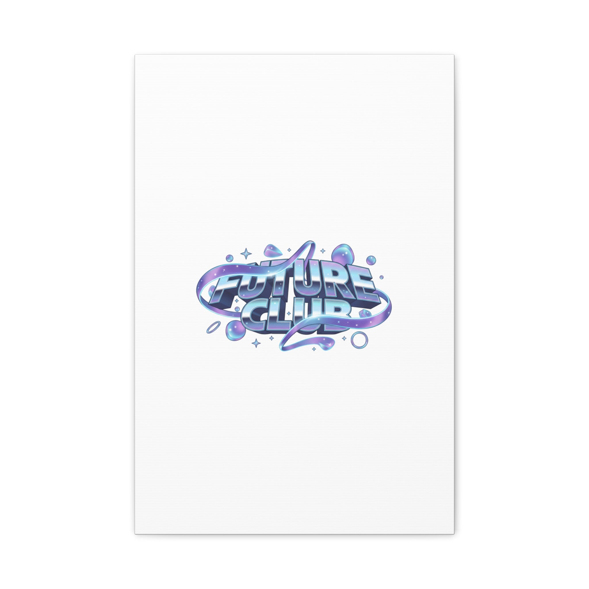Futurist Chrome Logo Canvas | Iridescent Gradient, Liquid Metal Art