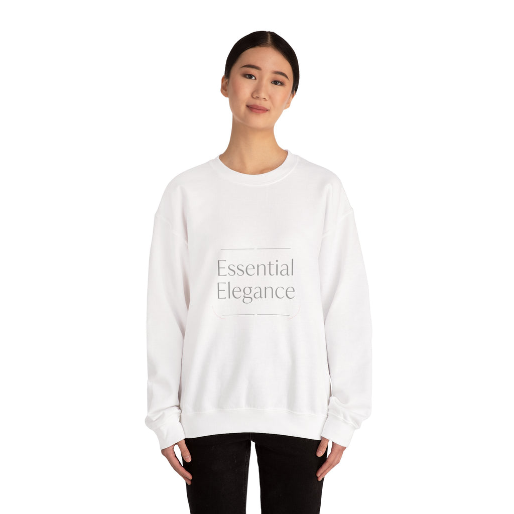 Crewneck Sweatshirt - "Essential Elegance" Minimalist White Luxe Pullover