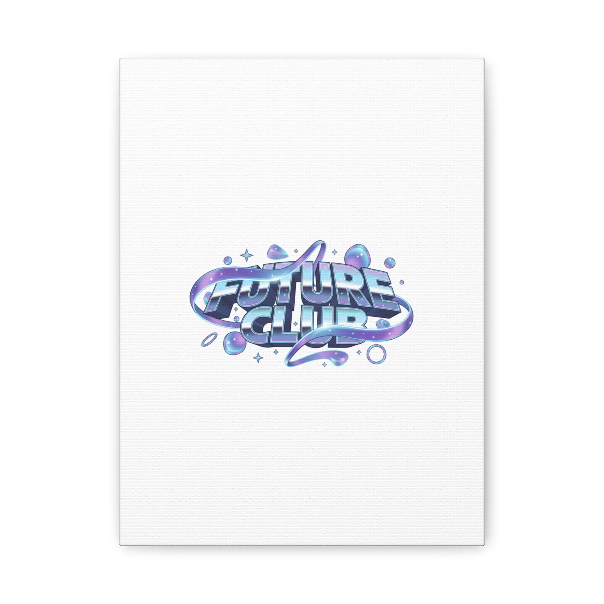 Futurist Chrome Logo Canvas | Iridescent Gradient, Liquid Metal Art