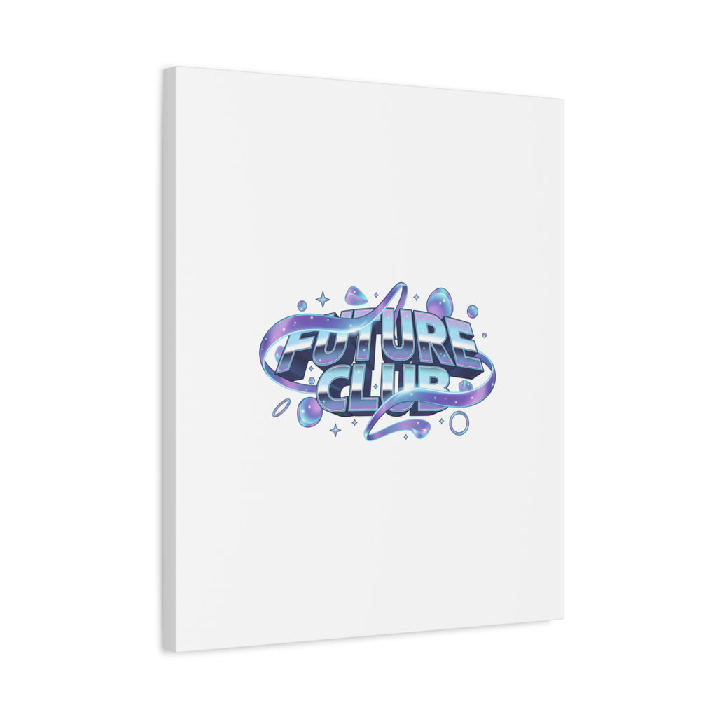 Futurist Chrome Logo Canvas | Iridescent Gradient, Liquid Metal Art