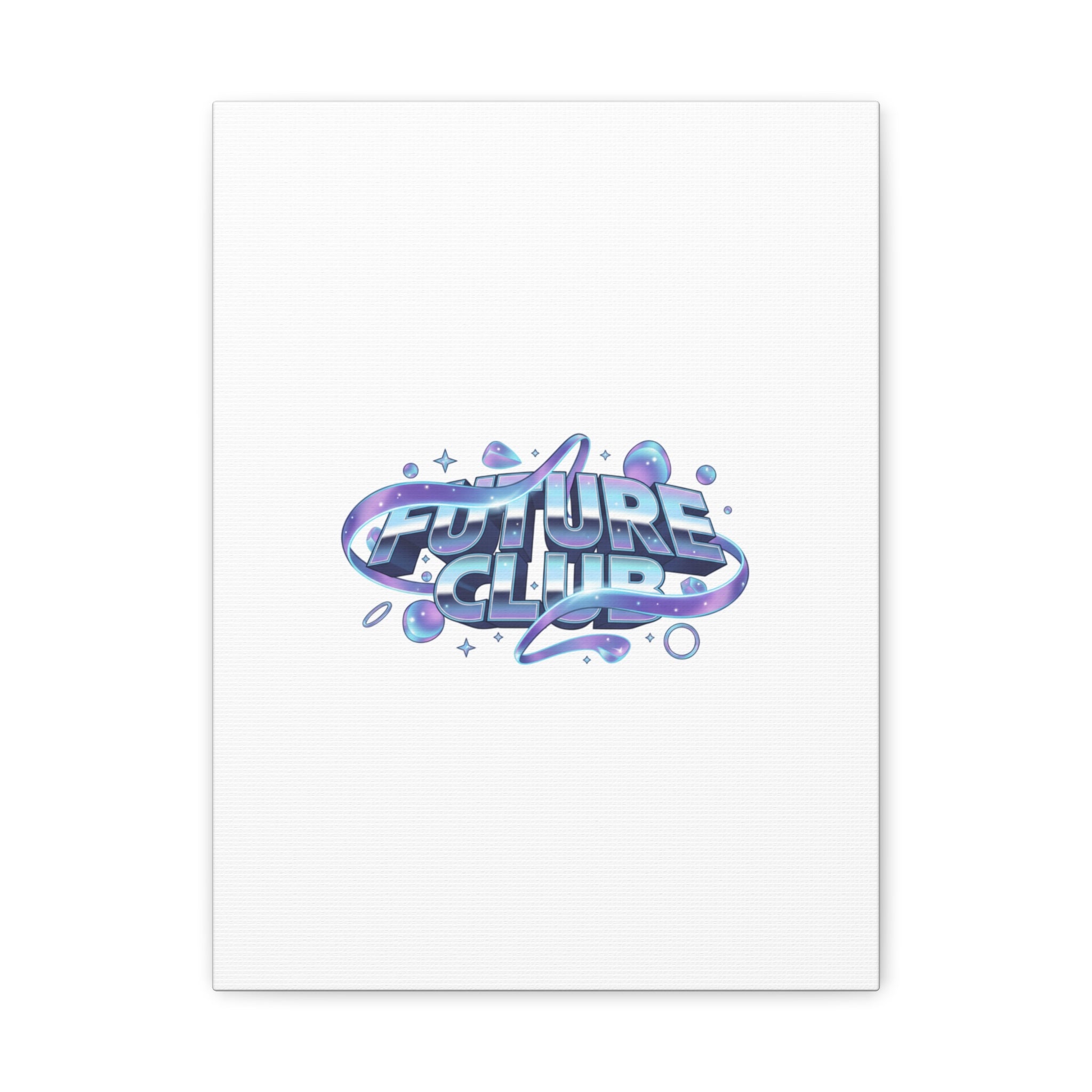 Futurist Chrome Logo Canvas | Iridescent Gradient, Liquid Metal Art