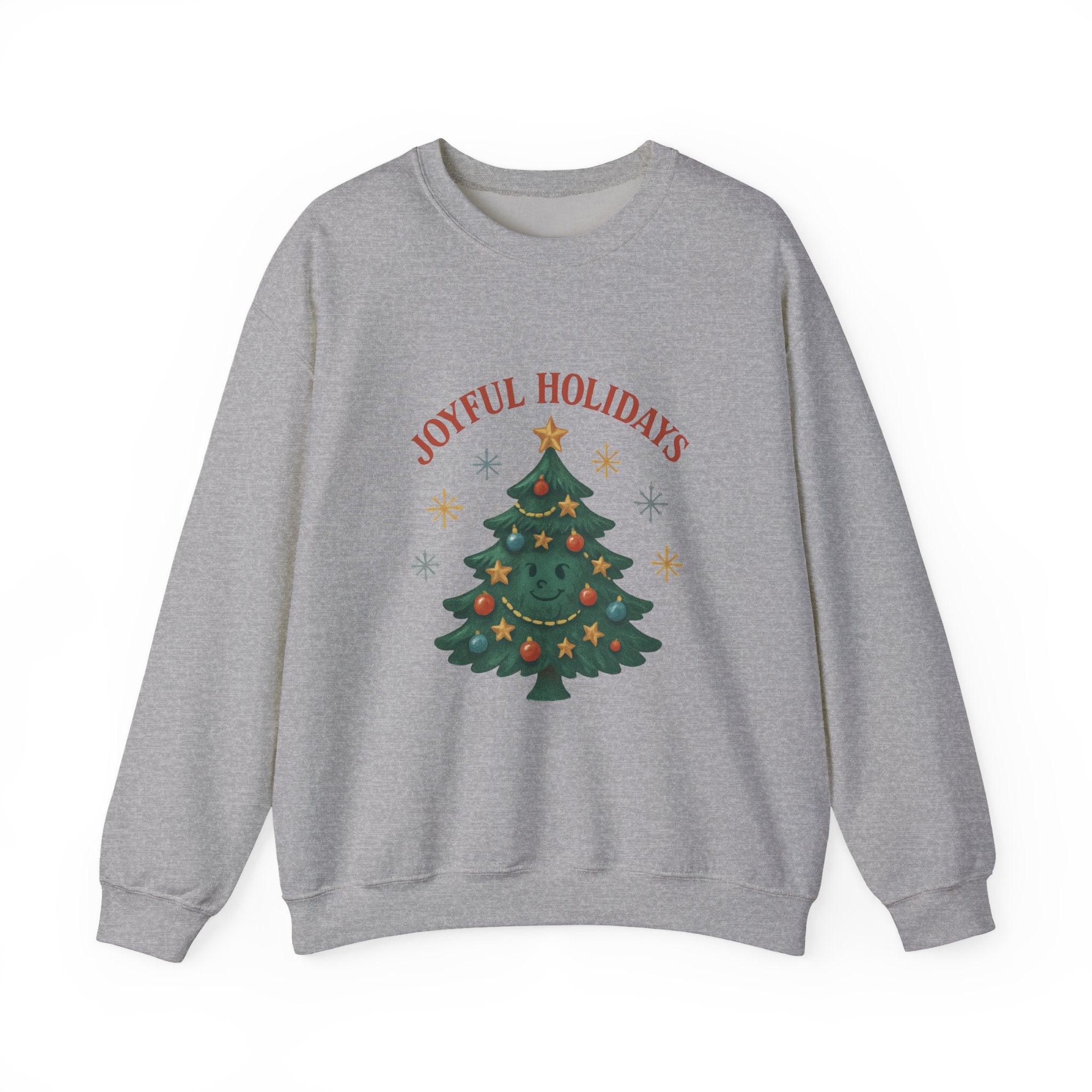 Holiday Crewneck Sweatshirt – Joyful Holidays Christmas Tree Design