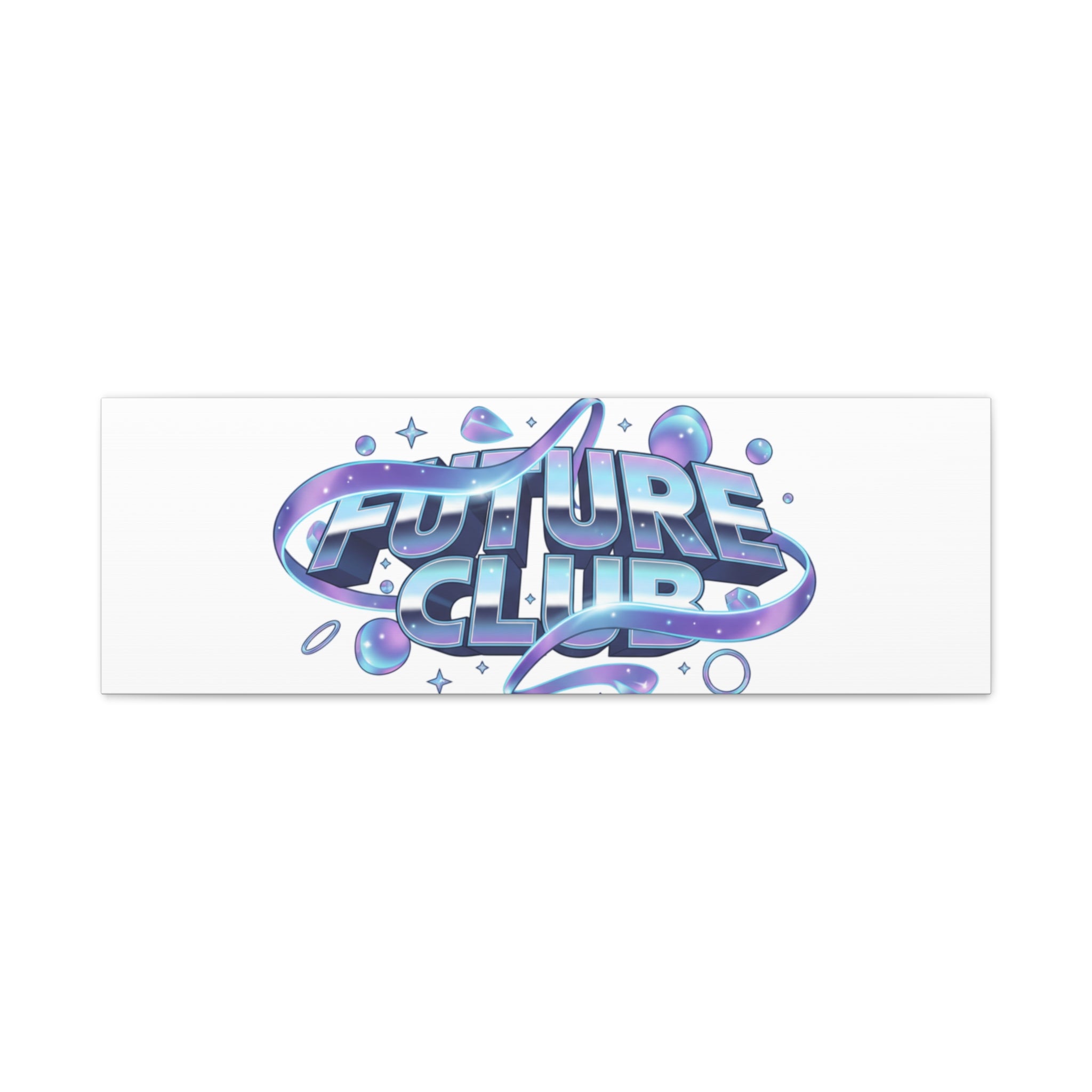 Futurist Chrome Logo Canvas | Iridescent Gradient, Liquid Metal Art