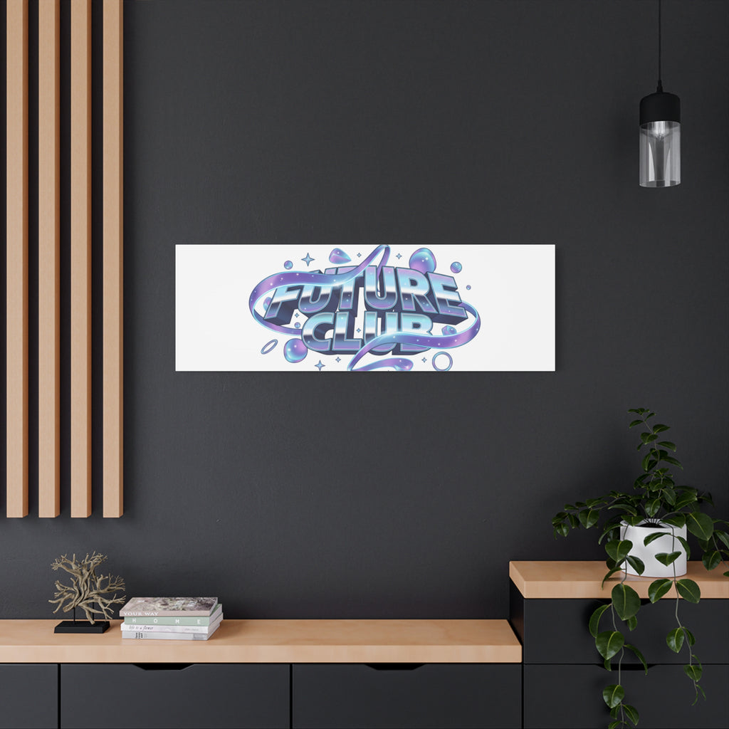 Futurist Chrome Logo Canvas | Iridescent Gradient, Liquid Metal Art