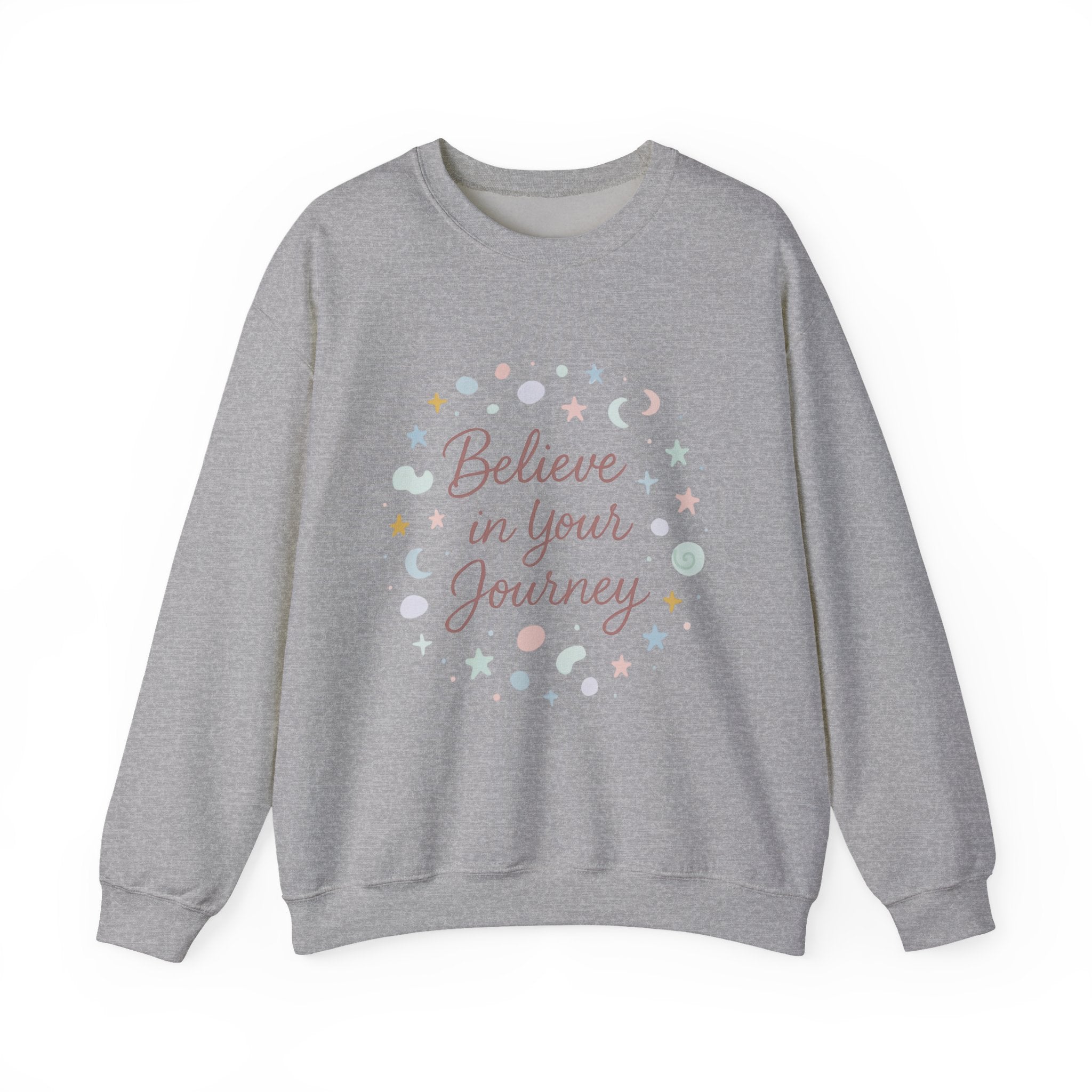 Believe in Your Journey Sweatshirt — Inspirational Pastel Crewneck for Women & Teens