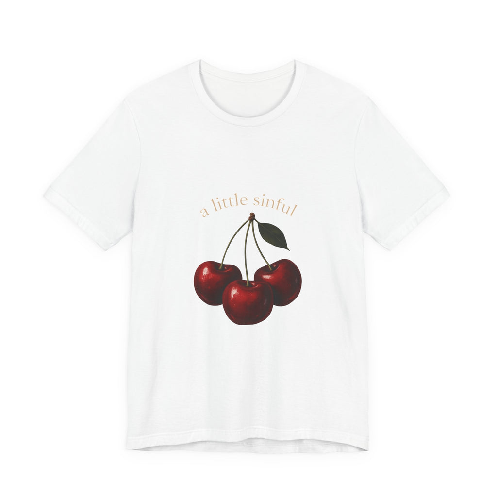 Cherry Graphic Tee — "a little sinful" Vintage Fruit Shirt