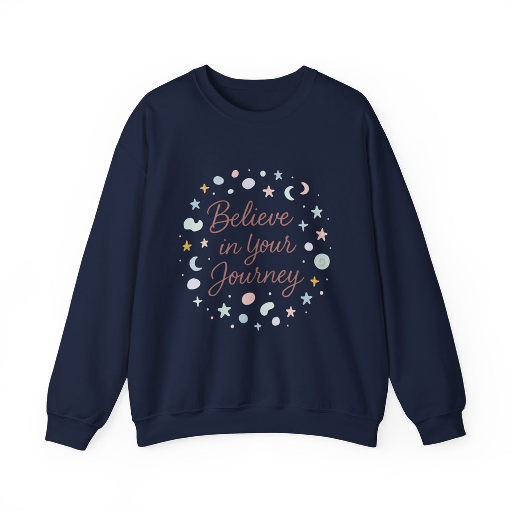 Believe in Your Journey Sweatshirt — Inspirational Pastel Crewneck for Women & Teens