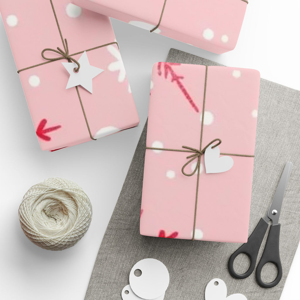 Pink Snowflake Wrapping Paper – Holiday Gift Wrap Roll
