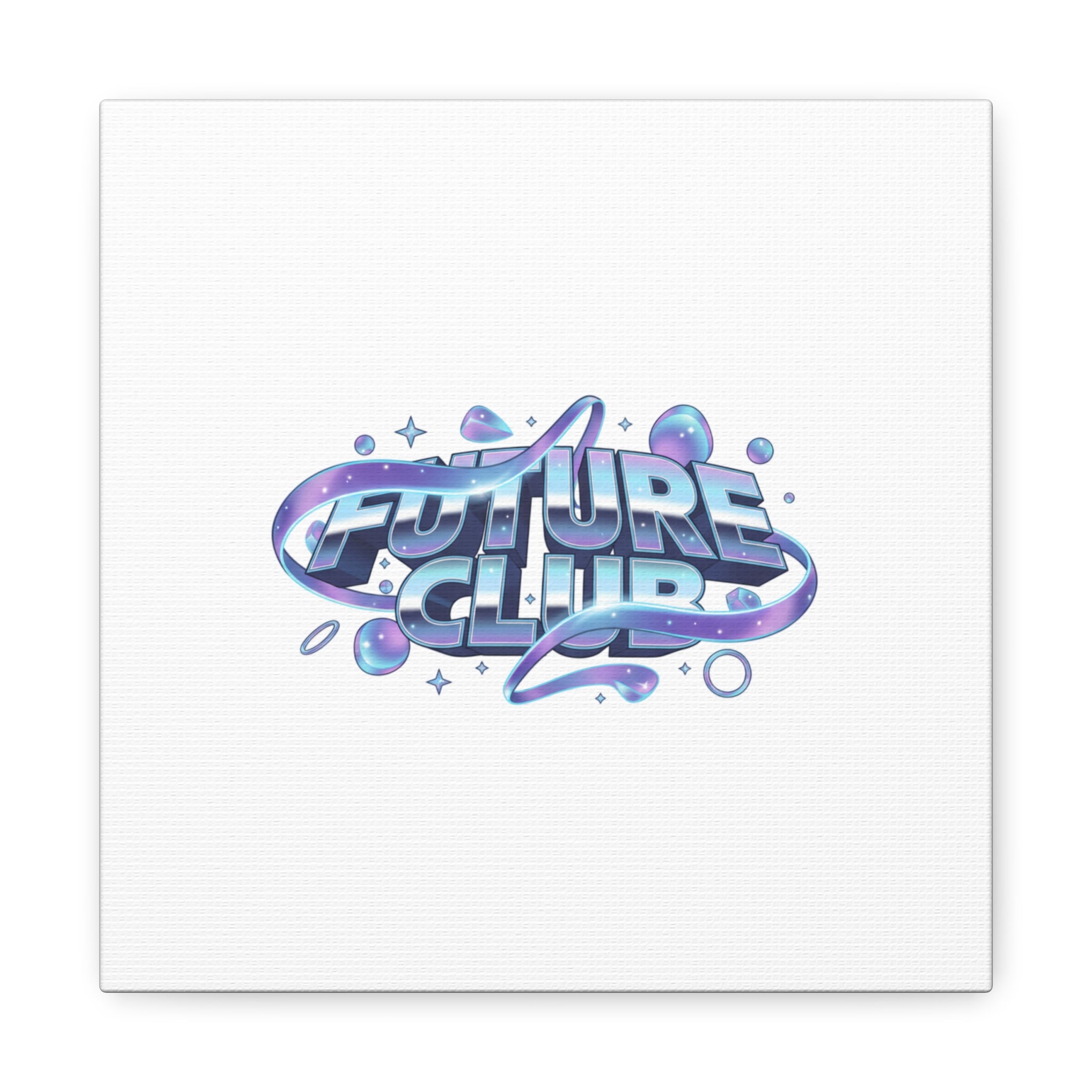 Futurist Chrome Logo Canvas | Iridescent Gradient, Liquid Metal Art