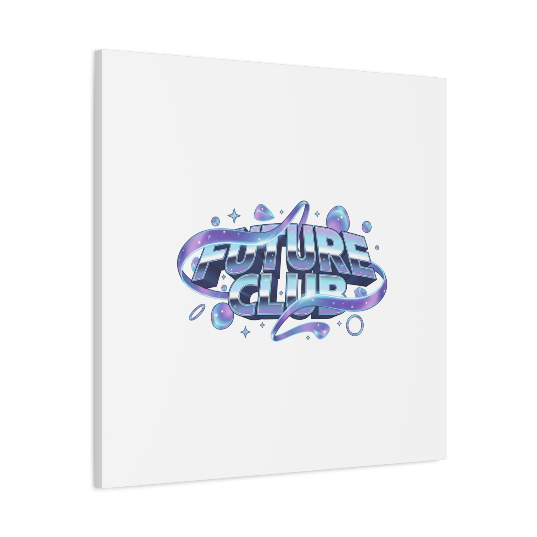 Futurist Chrome Logo Canvas | Iridescent Gradient, Liquid Metal Art