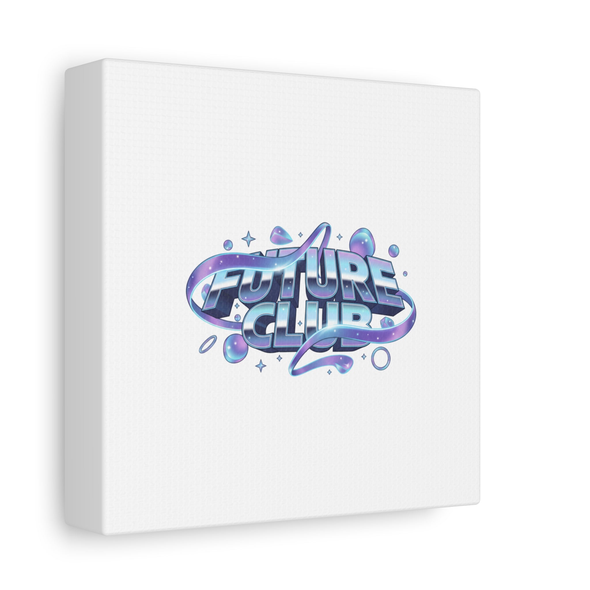 Futurist Chrome Logo Canvas | Iridescent Gradient, Liquid Metal Art
