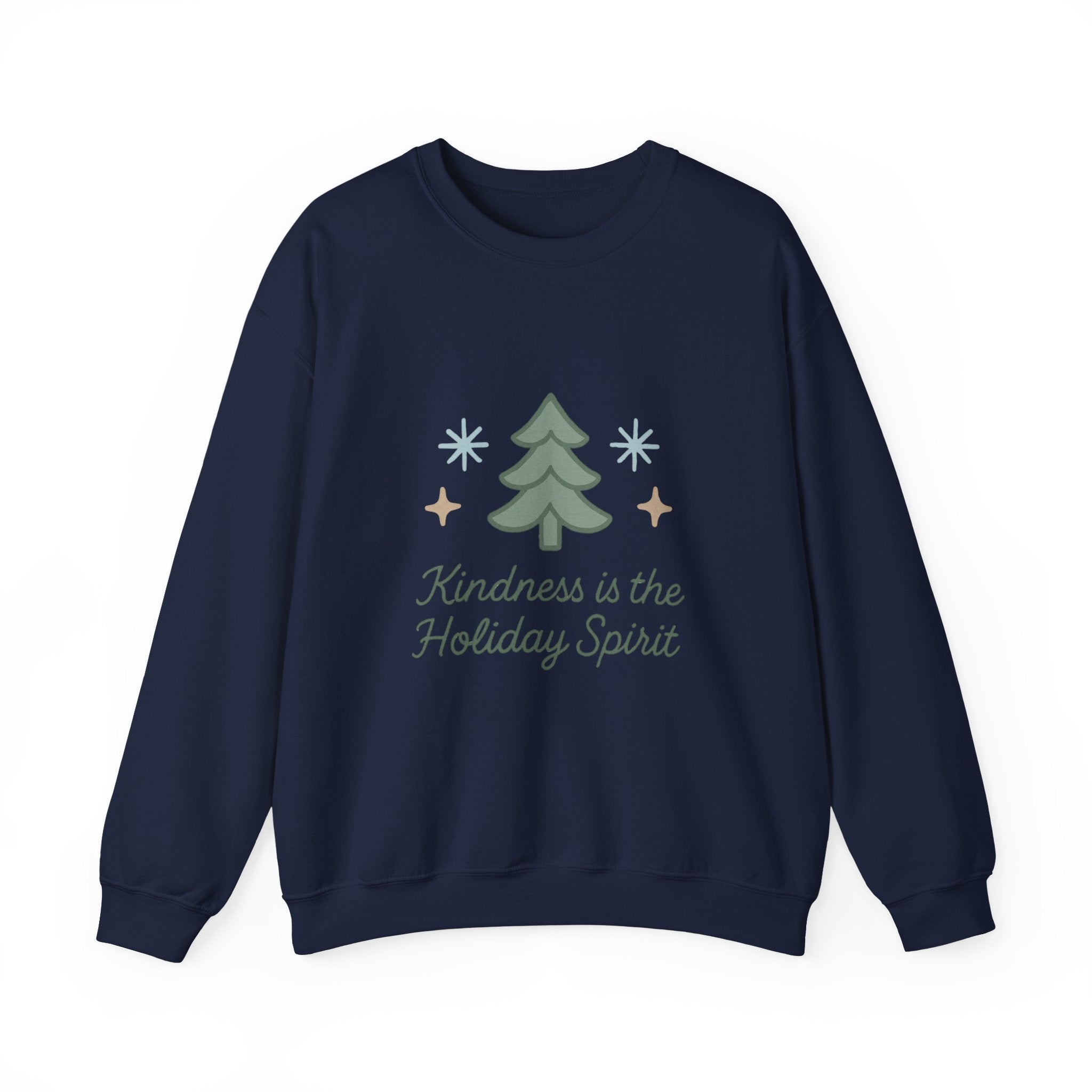 Holiday Kindness Sweatshirt — "Kindness is the Holiday Spirit" Christmas Tree Crewneck