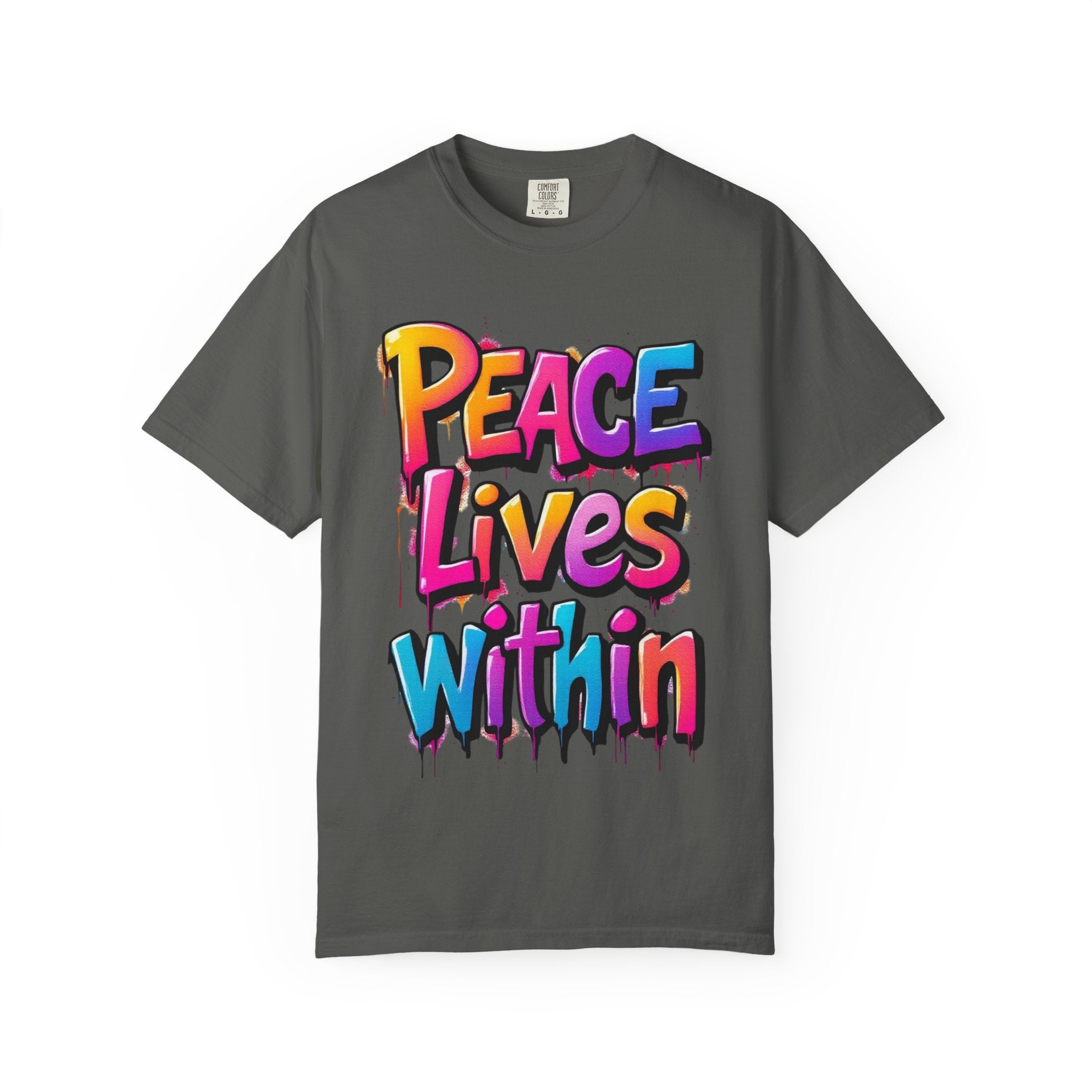 Peace Lives Within T-Shirt — Colorful Graffiti Spiritual Tee