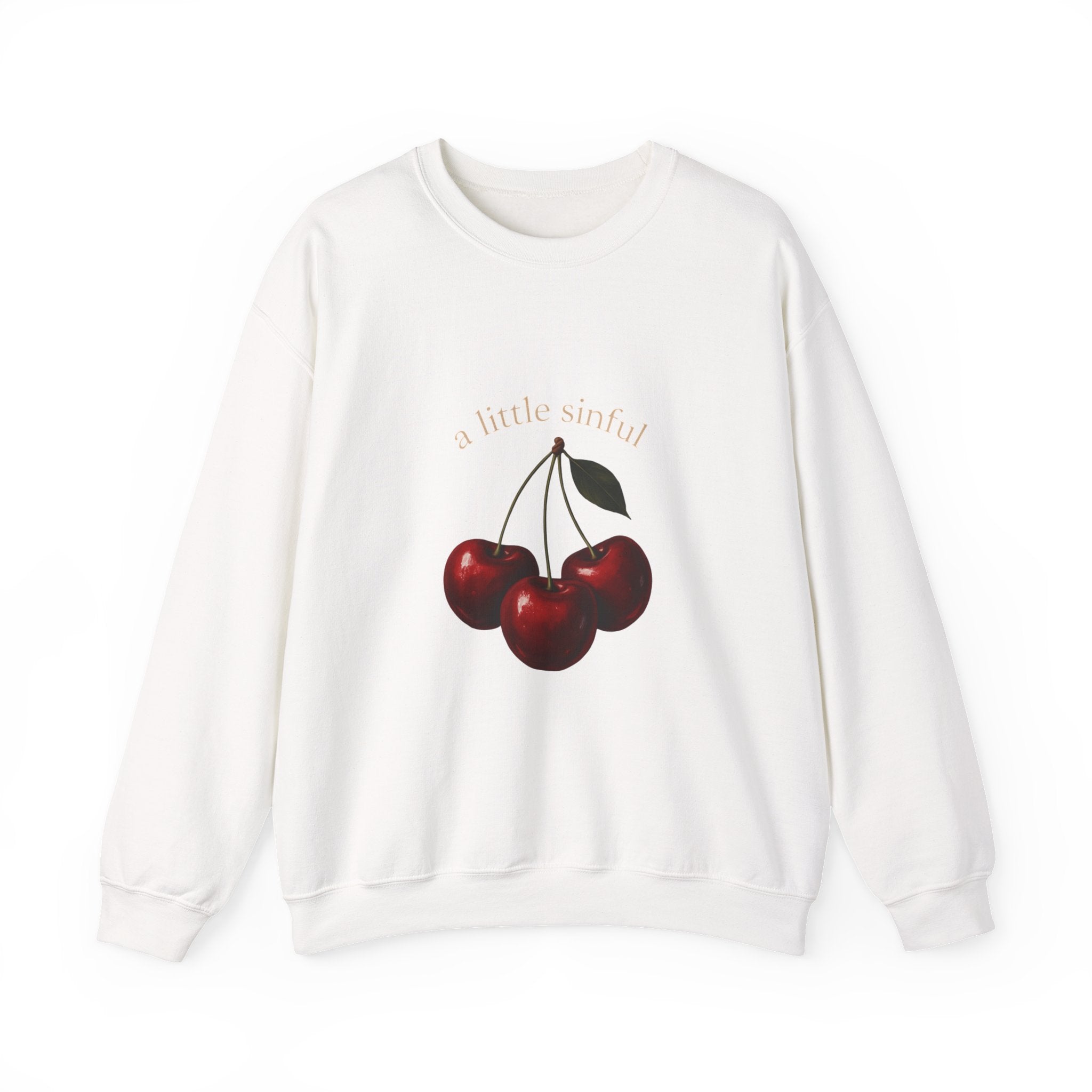 Crewneck Sweatshirt — "a little sinner" Cherry Graphic