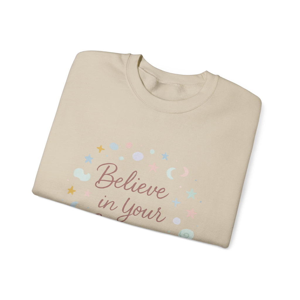 Believe in Your Journey Sweatshirt — Inspirational Pastel Crewneck for Women & Teens