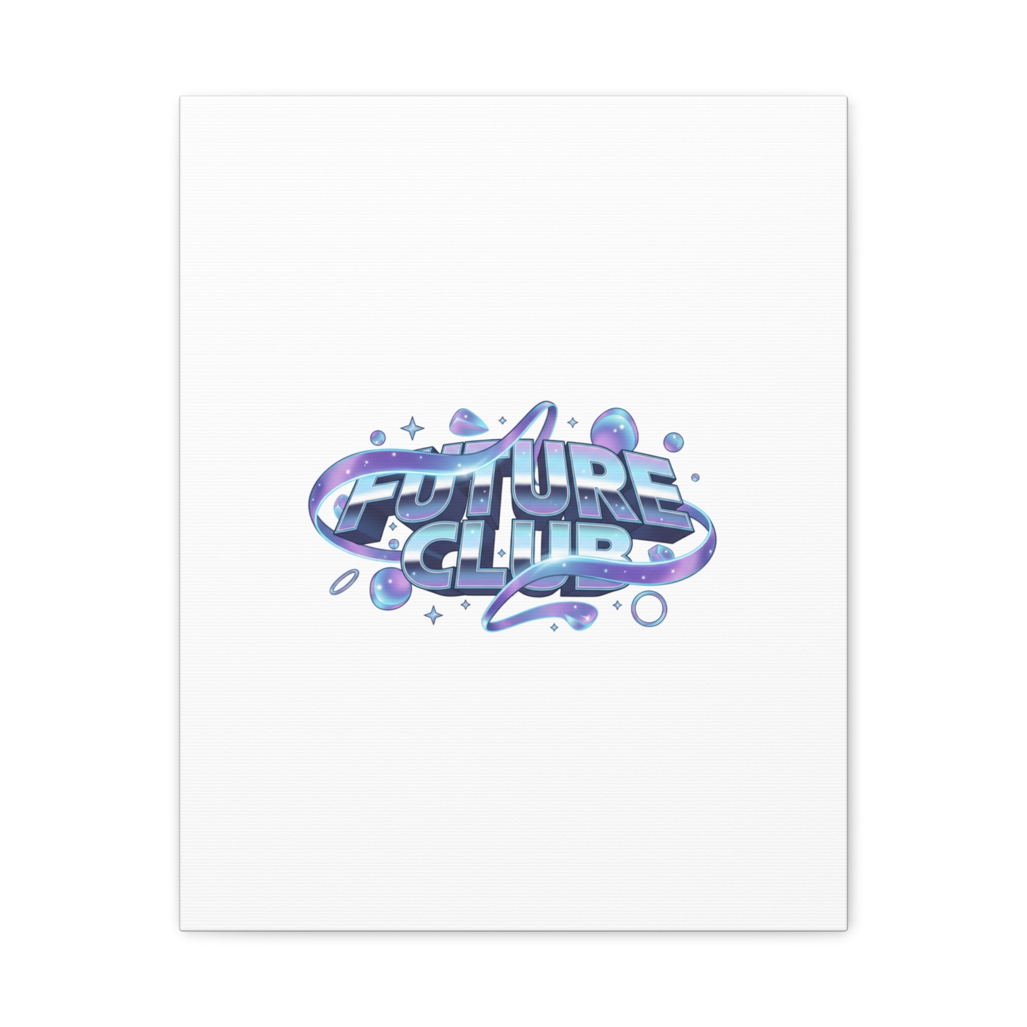 Futurist Chrome Logo Canvas | Iridescent Gradient, Liquid Metal Art