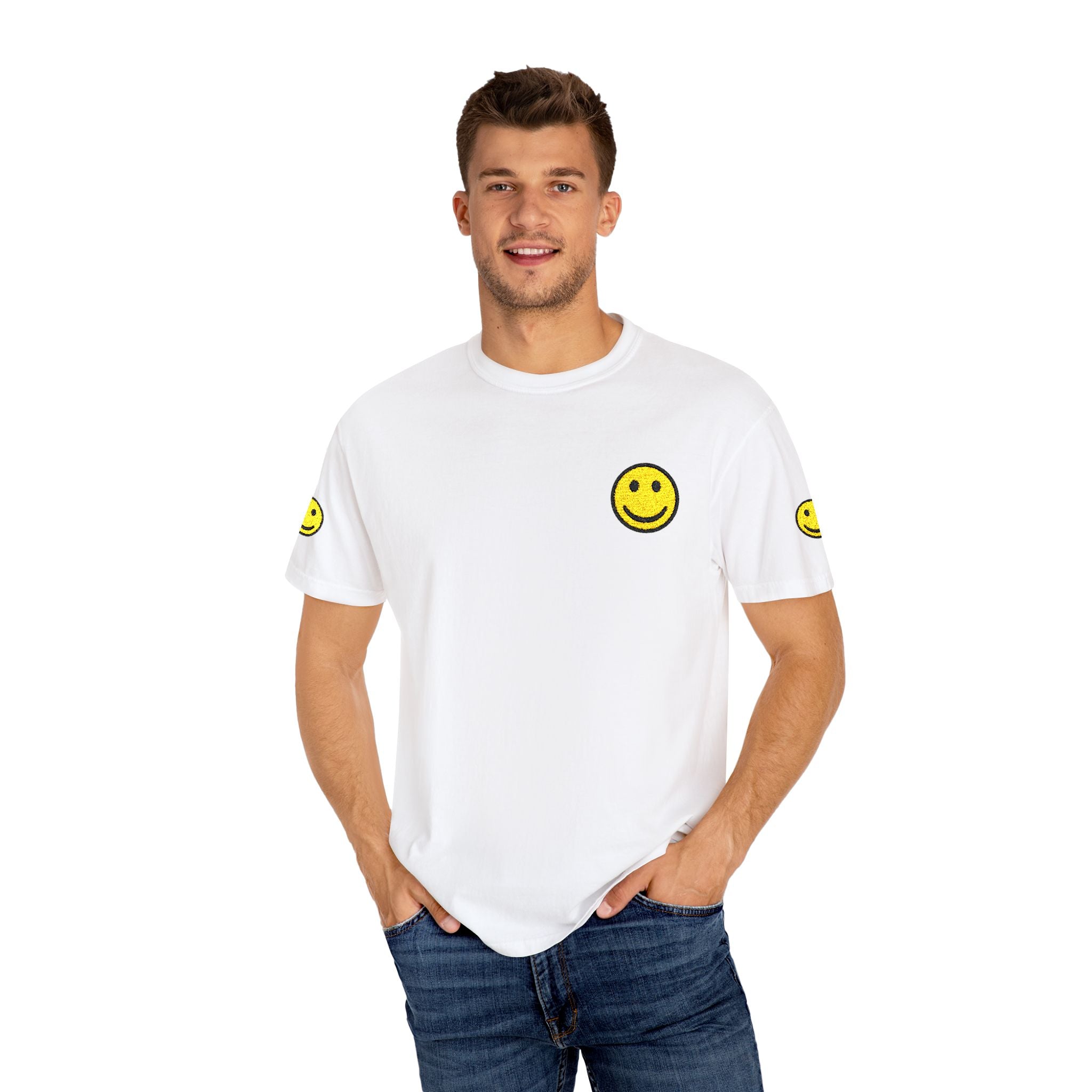 Smiley Face Unisex Garment-Dyed T-shirt