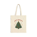 Holiday Christmas Tree Tote Bag - “Joyful Holidays” Canvas Market Shopper