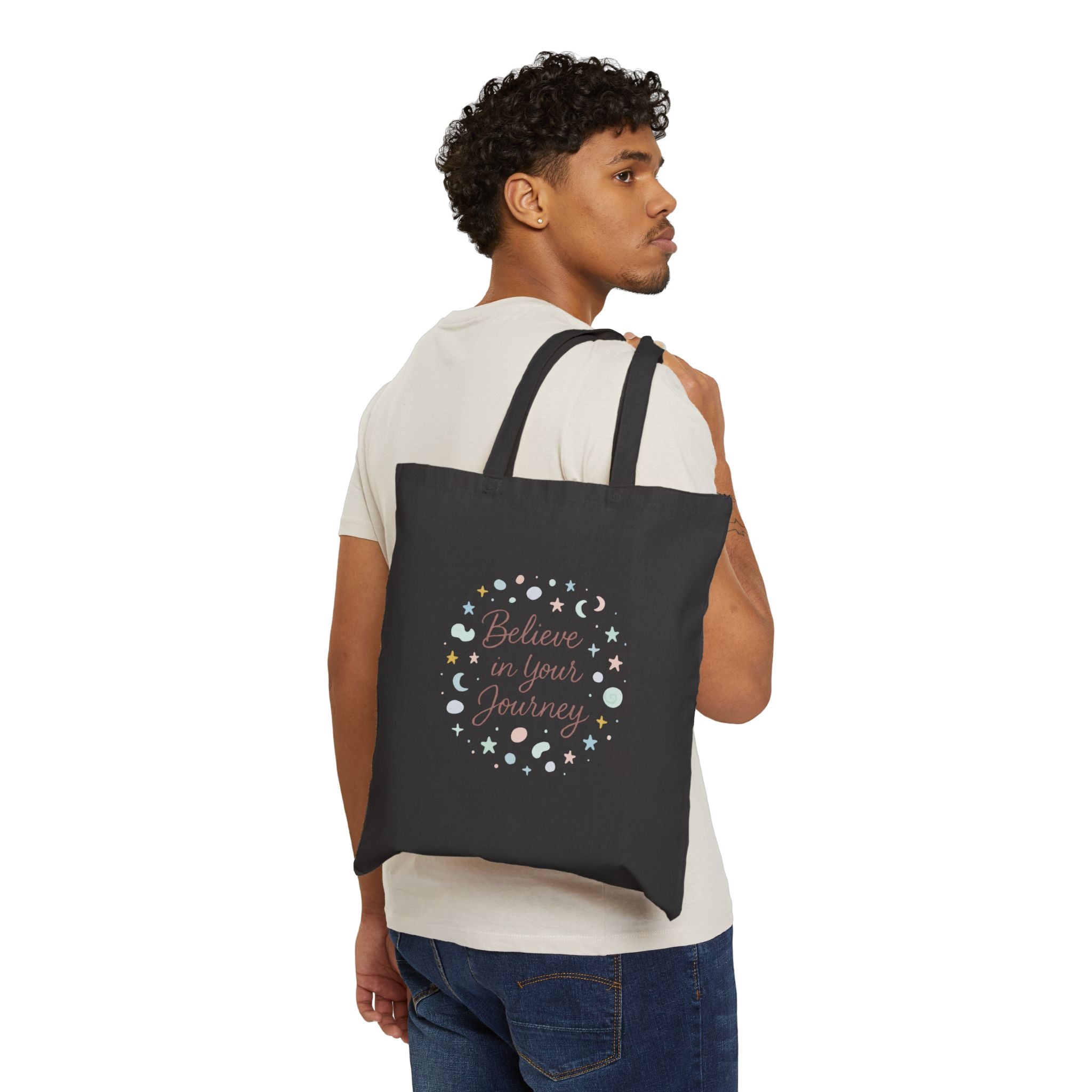 Believe In Your Journey Canvas Tote Bag — Inspirational Everyday Market Tote