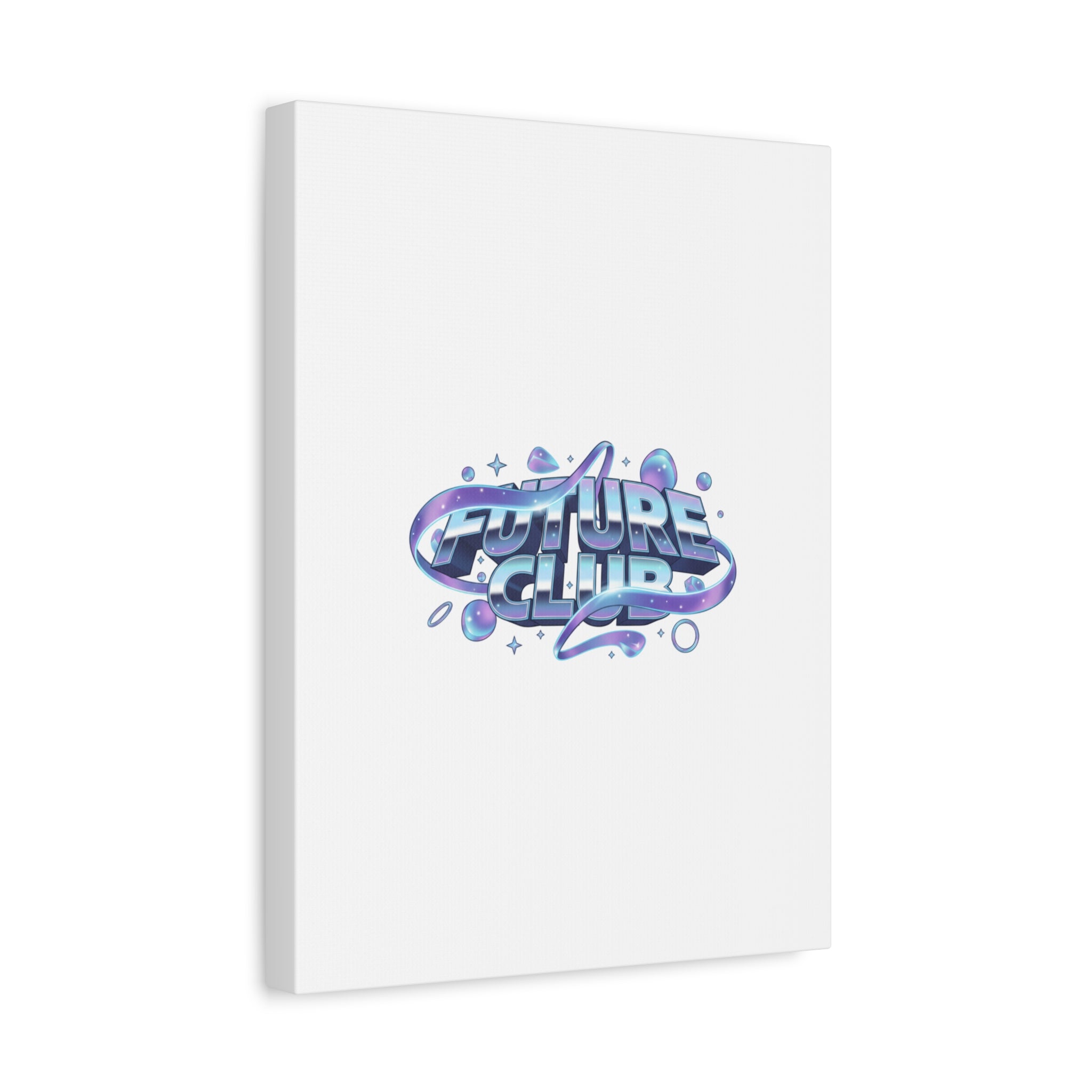 Futurist Chrome Logo Canvas | Iridescent Gradient, Liquid Metal Art