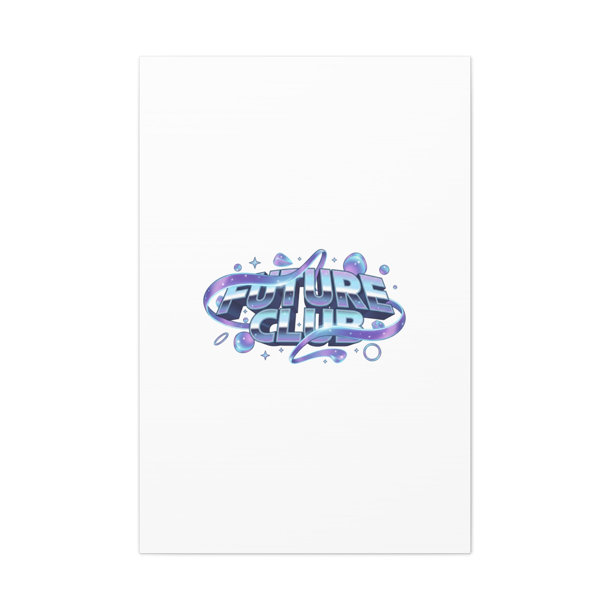 Futurist Chrome Logo Canvas | Iridescent Gradient, Liquid Metal Art