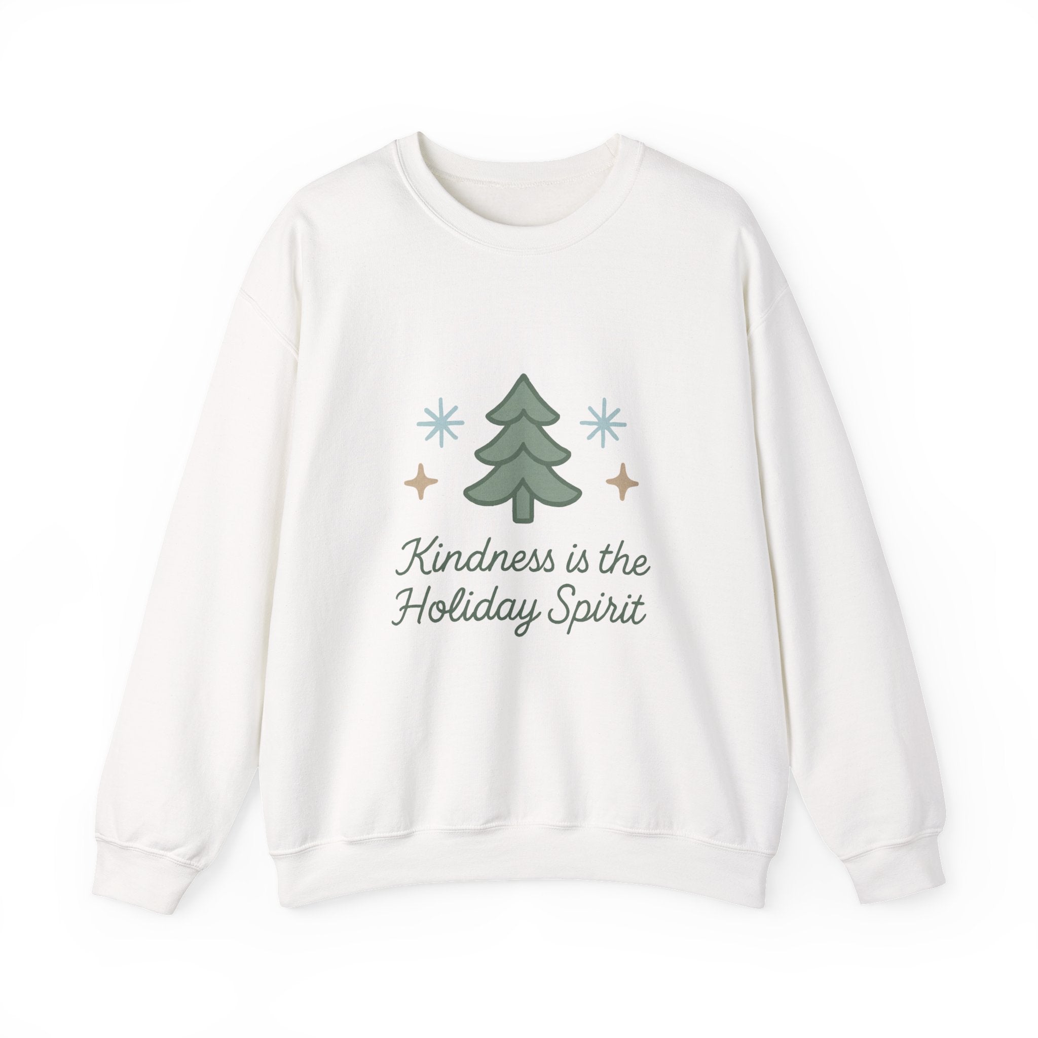 Holiday Kindness Sweatshirt — "Kindness is the Holiday Spirit" Christmas Tree Crewneck