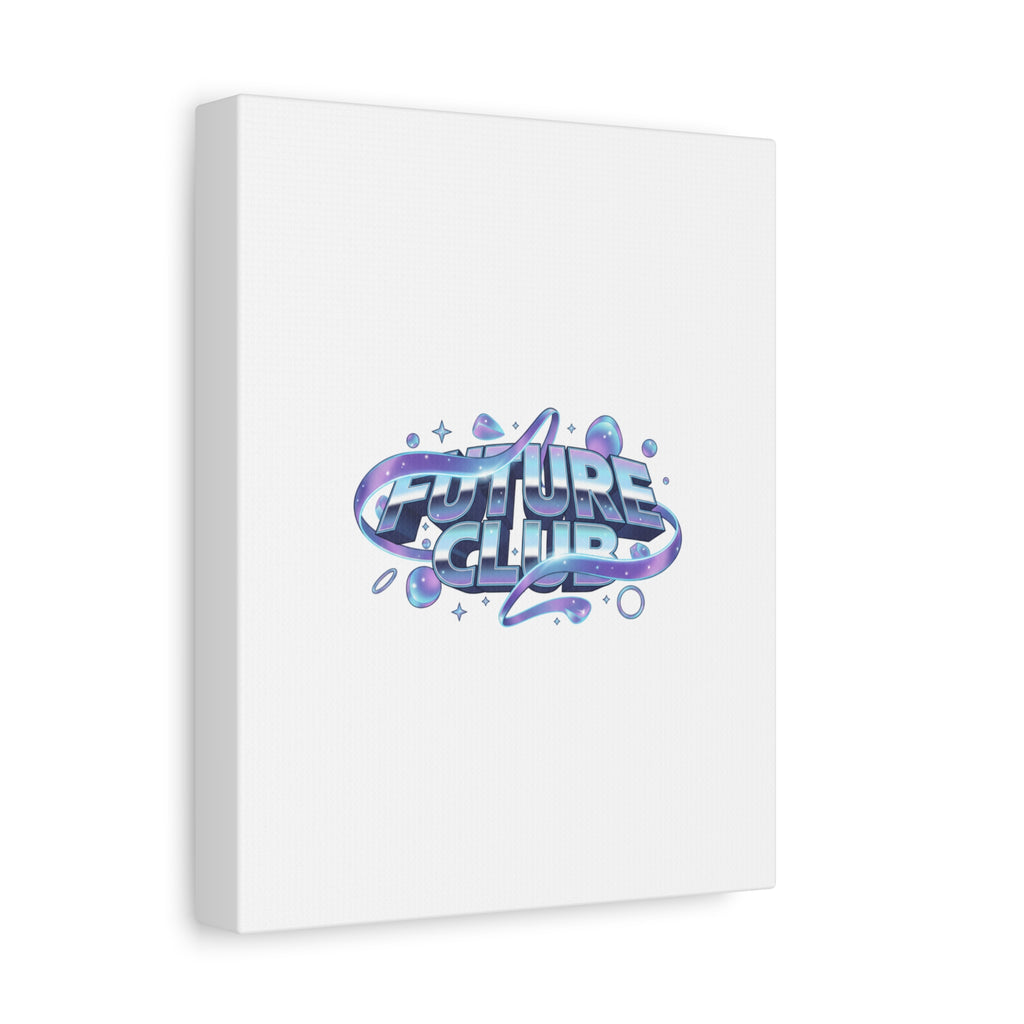 Futurist Chrome Logo Canvas | Iridescent Gradient, Liquid Metal Art