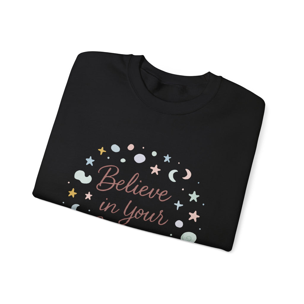 Believe in Your Journey Sweatshirt — Inspirational Pastel Crewneck for Women & Teens