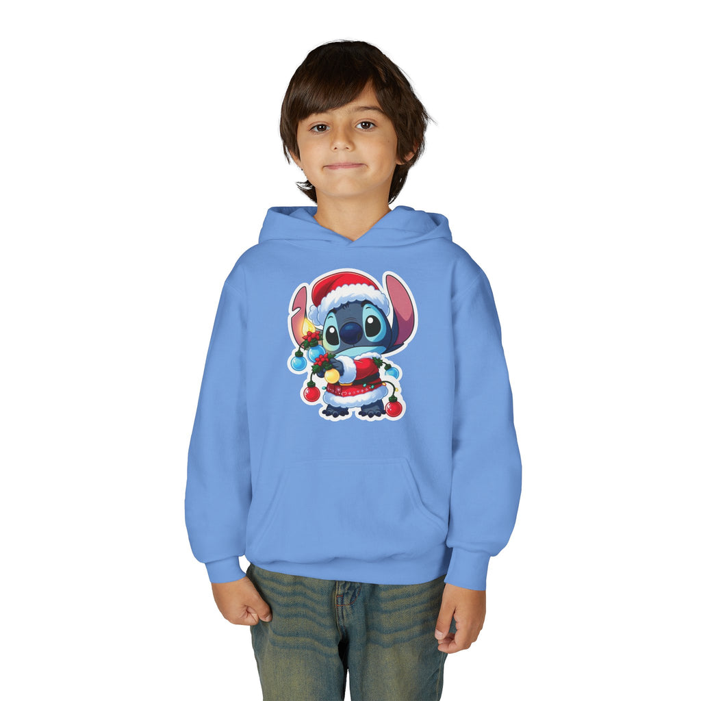 Festive Youth Hooded Sweatshirt with Santa Stitch Design, Holiday Sweatshirt, Christmas Gift, Kids Hoodie, Cute Winter Apparel, [...]