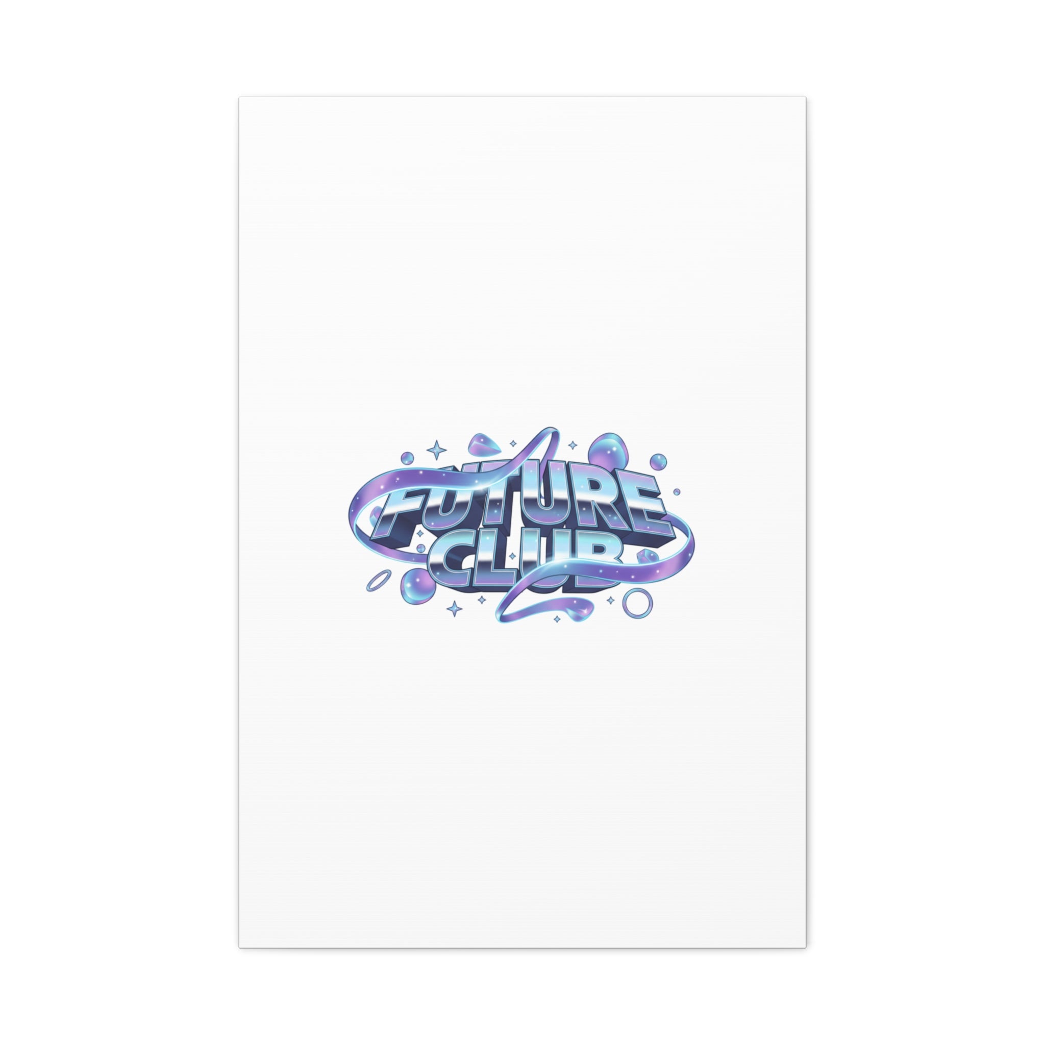 Futurist Chrome Logo Canvas | Iridescent Gradient, Liquid Metal Art