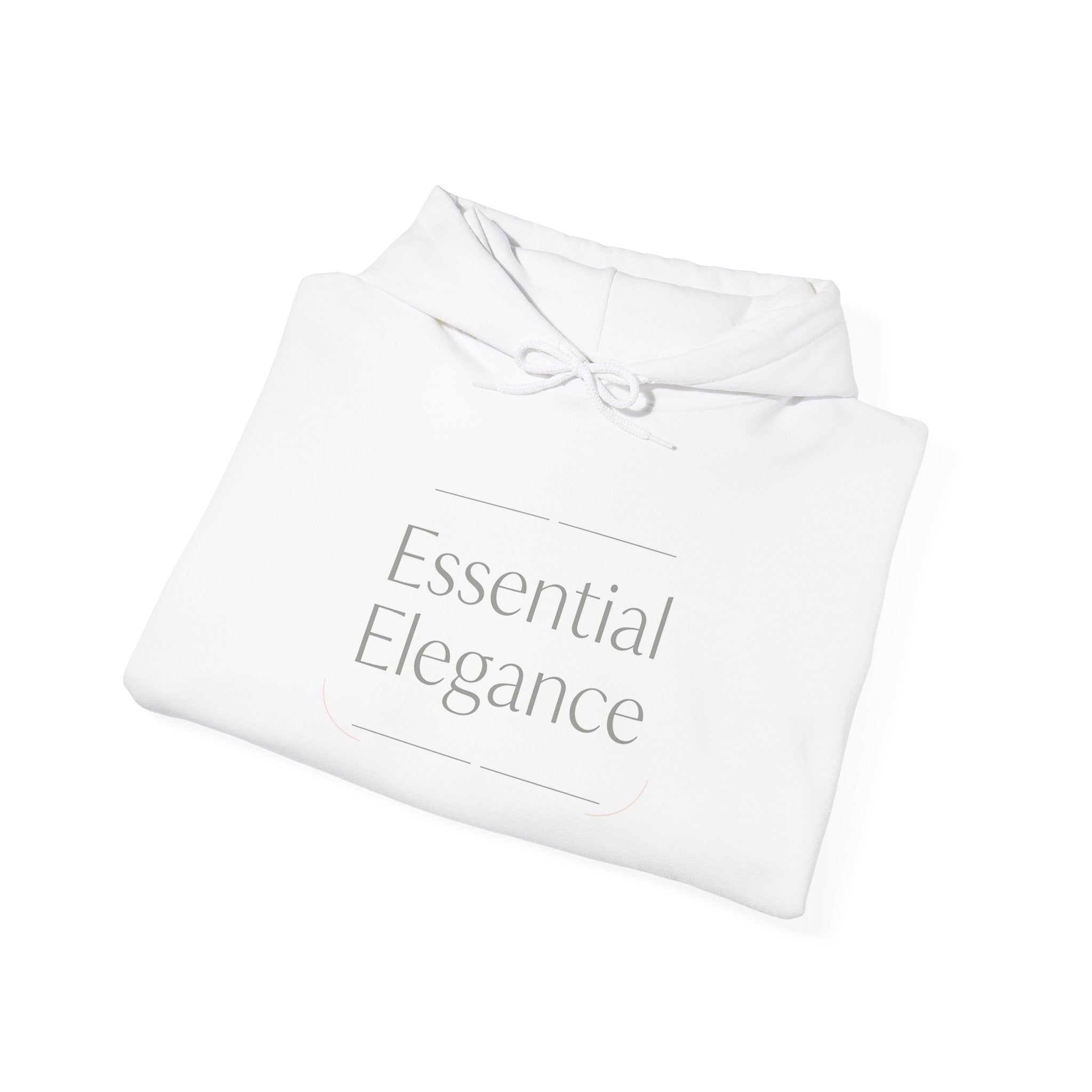 Essential Elegance Hoodie — Minimalist White Pullover with Subtle Script