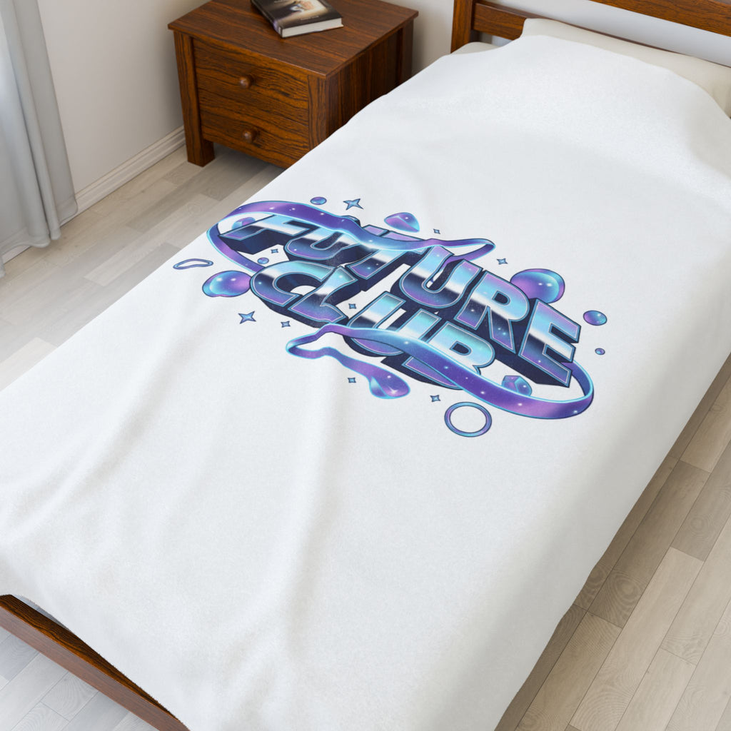 FUTURE CLUB chrome iridescent gradient Blanket | metallic liquid metal wave