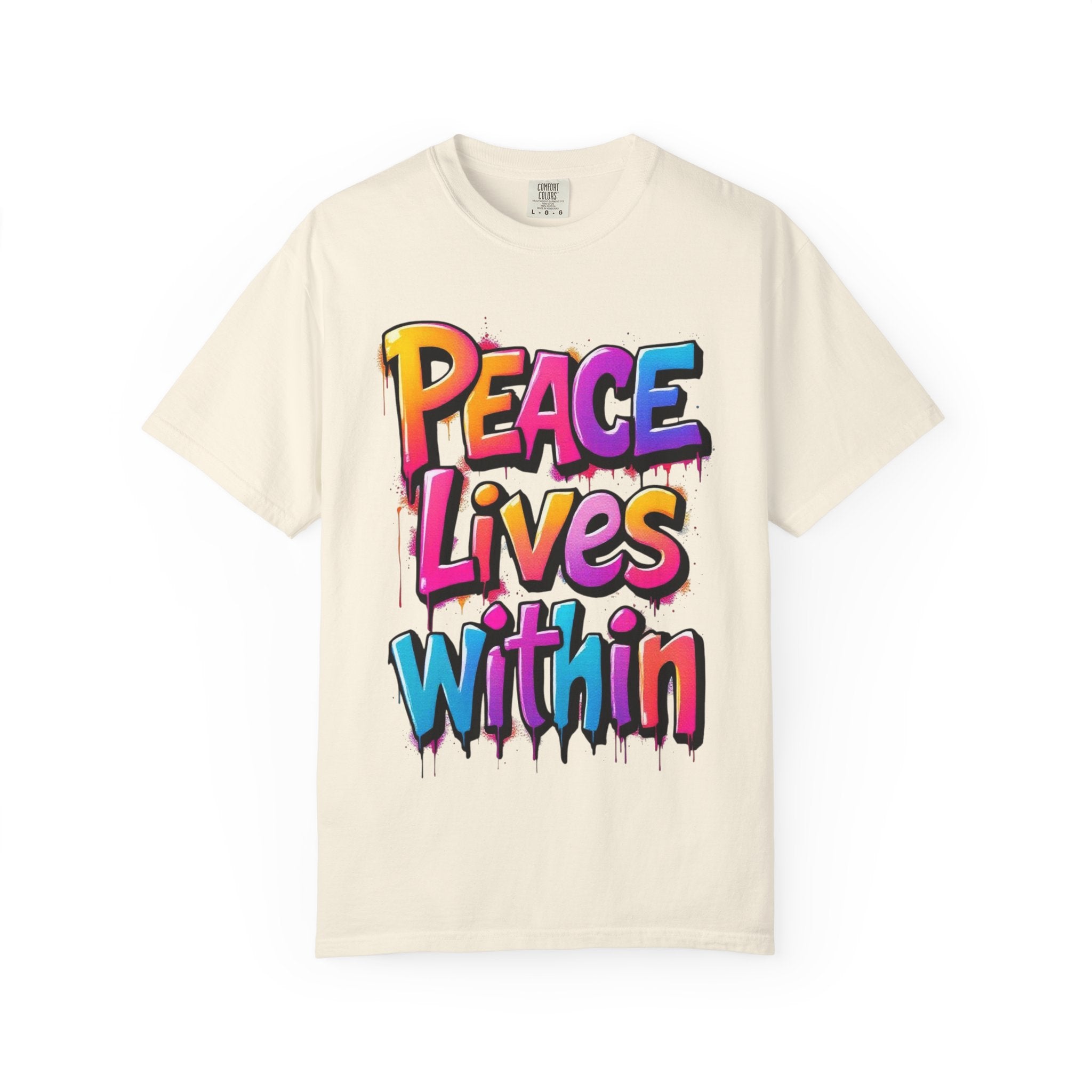Peace Lives Within T-Shirt — Colorful Graffiti Spiritual Tee