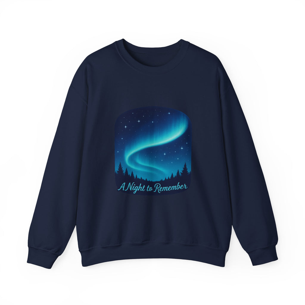 Aurora Night Crewneck Sweatshirt — "A Night to Remember" Graphic