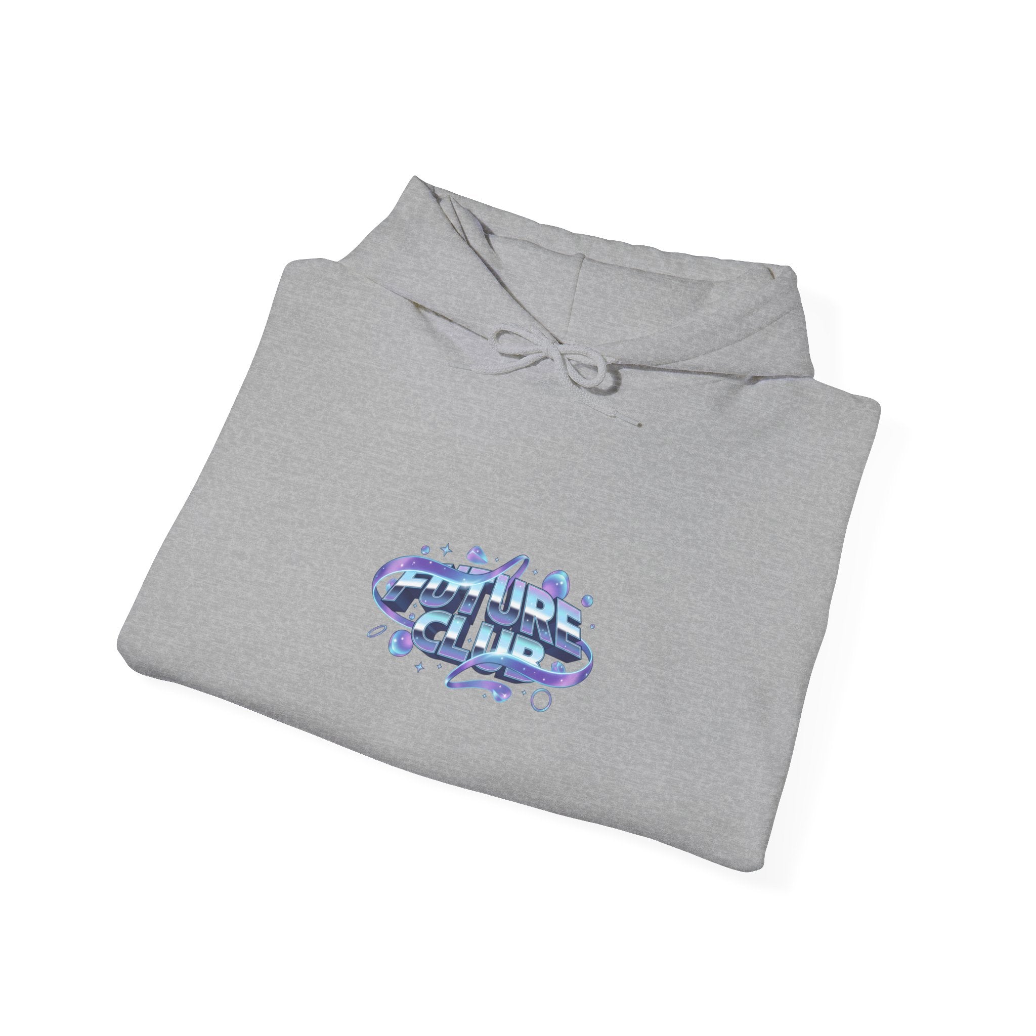 Iridescent Chrome Text Hoodie | futurist gradients, liquid metal print