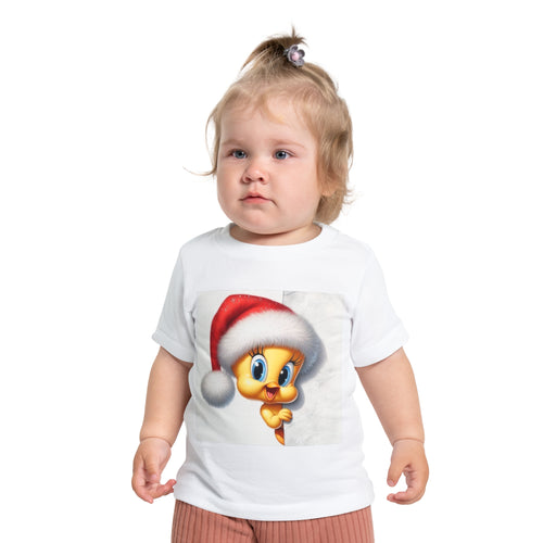 Baby T-Shirt — Cute Tweety Bird in Santa Hat Christmas Holiday Tee