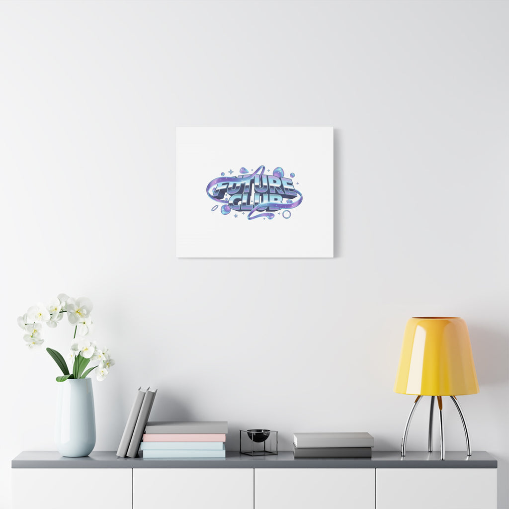 Futurist Chrome Logo Canvas | Iridescent Gradient, Liquid Metal Art