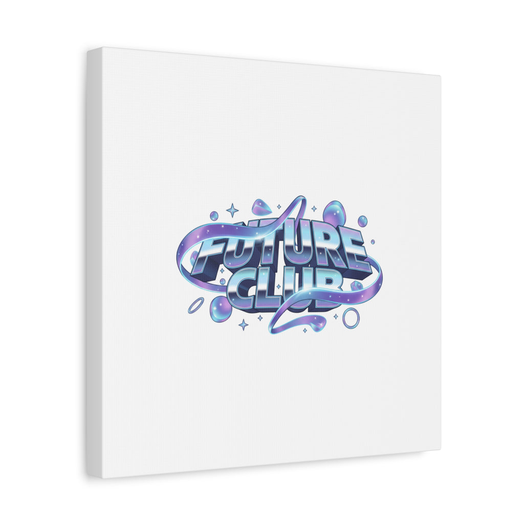 Futurist Chrome Logo Canvas | Iridescent Gradient, Liquid Metal Art