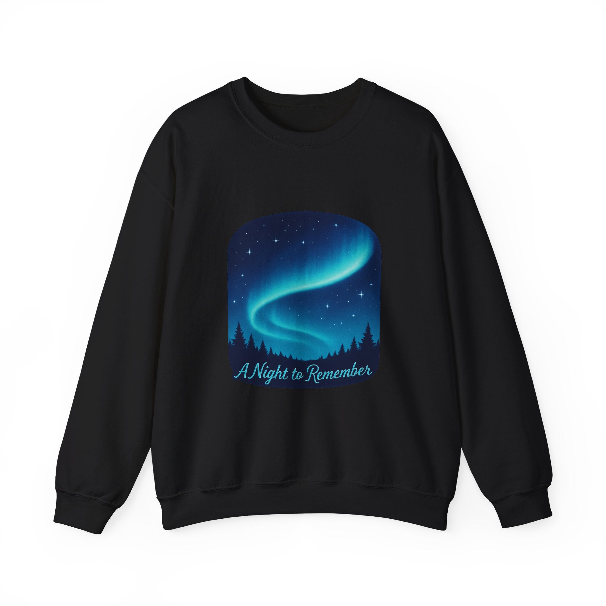 Aurora Night Crewneck Sweatshirt — "A Night to Remember" Graphic