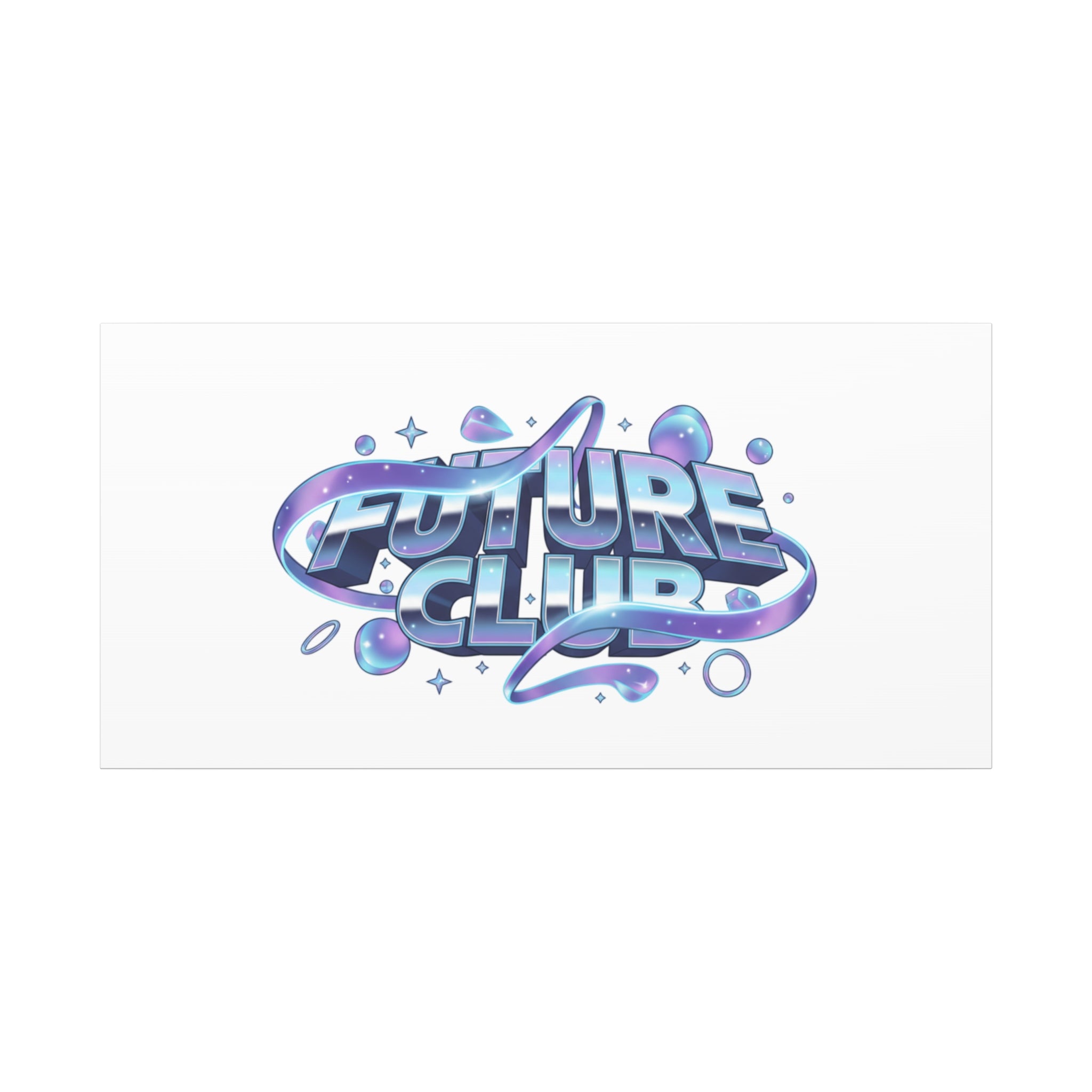 Futurist Chrome Logo Canvas | Iridescent Gradient, Liquid Metal Art