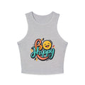 Be Happy Women's Micro Rib Racer Tank Top