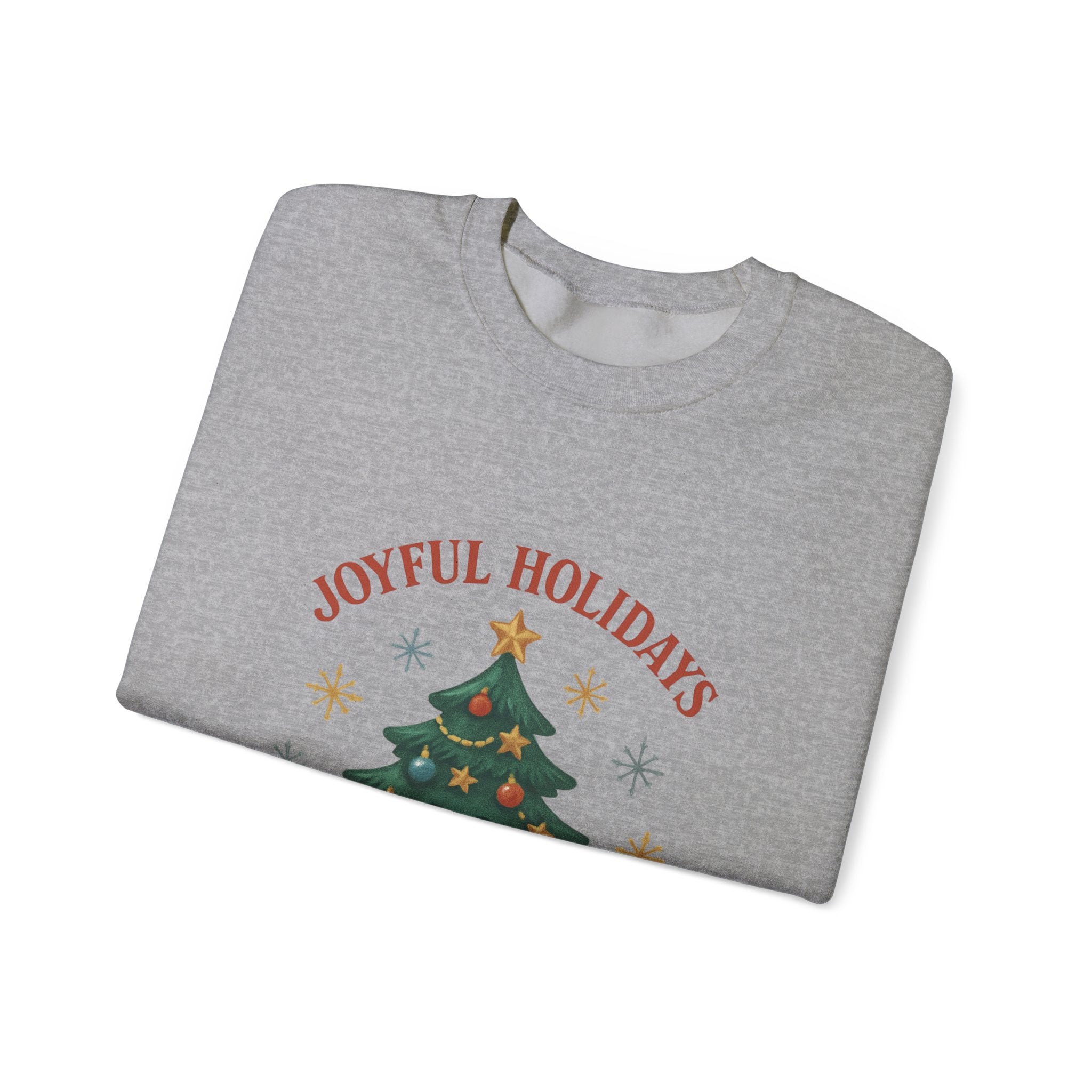 Holiday Crewneck Sweatshirt – Joyful Holidays Christmas Tree Design