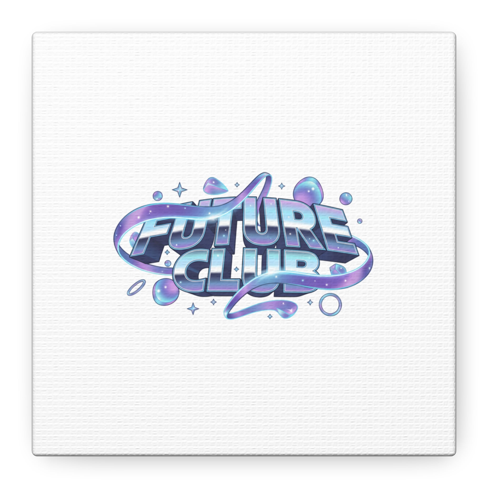 Futurist Chrome Logo Canvas | Iridescent Gradient, Liquid Metal Art