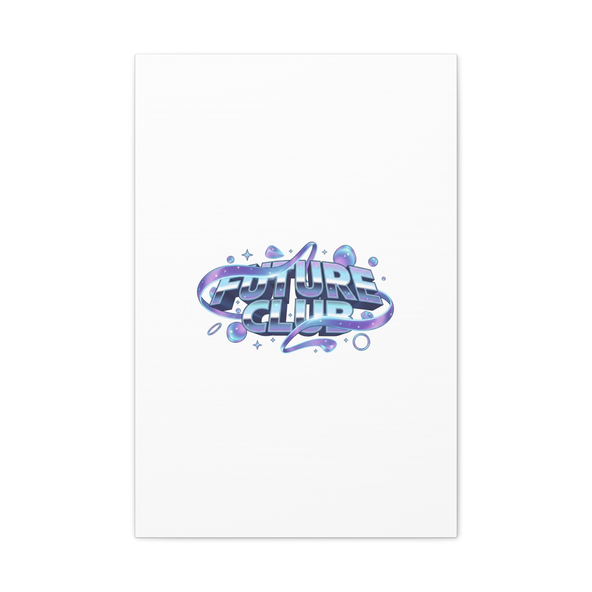 Futurist Chrome Logo Canvas | Iridescent Gradient, Liquid Metal Art
