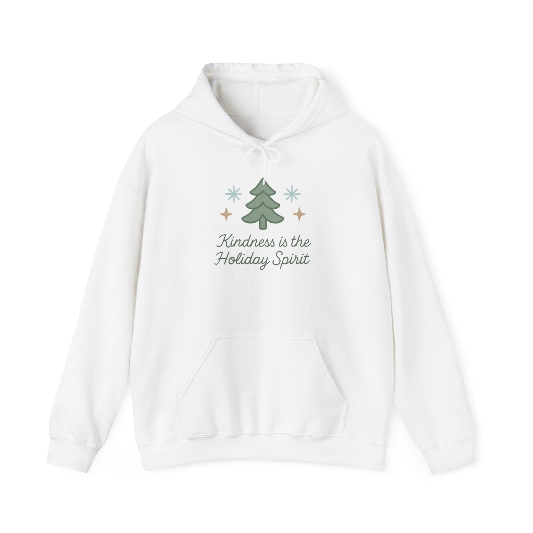 Kindness Is the Holiday Spirit Hoodie — Cozy Christmas Tree Holiday Sweatshirt