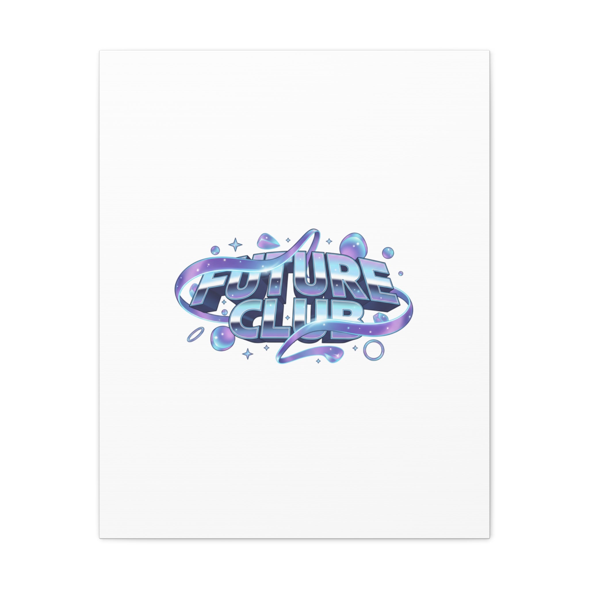 Futurist Chrome Logo Canvas | Iridescent Gradient, Liquid Metal Art