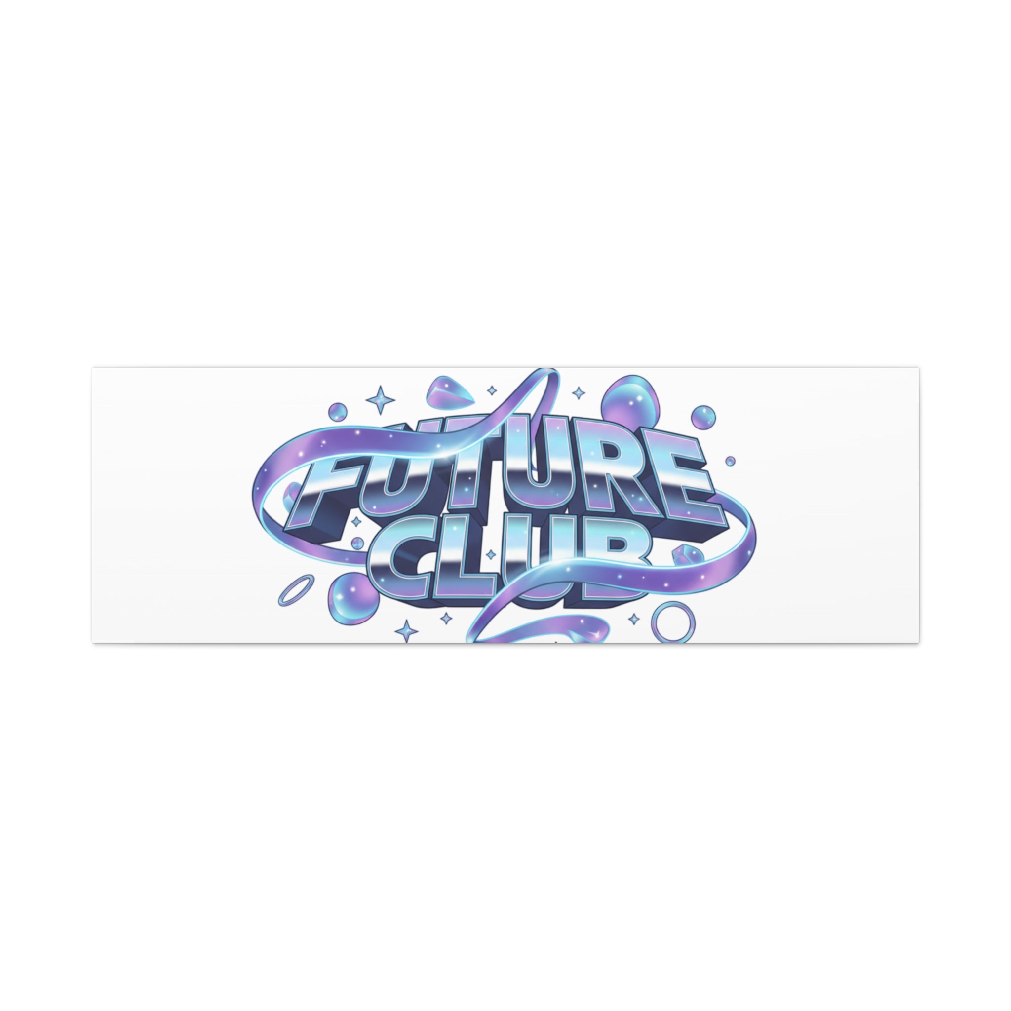Futurist Chrome Logo Canvas | Iridescent Gradient, Liquid Metal Art