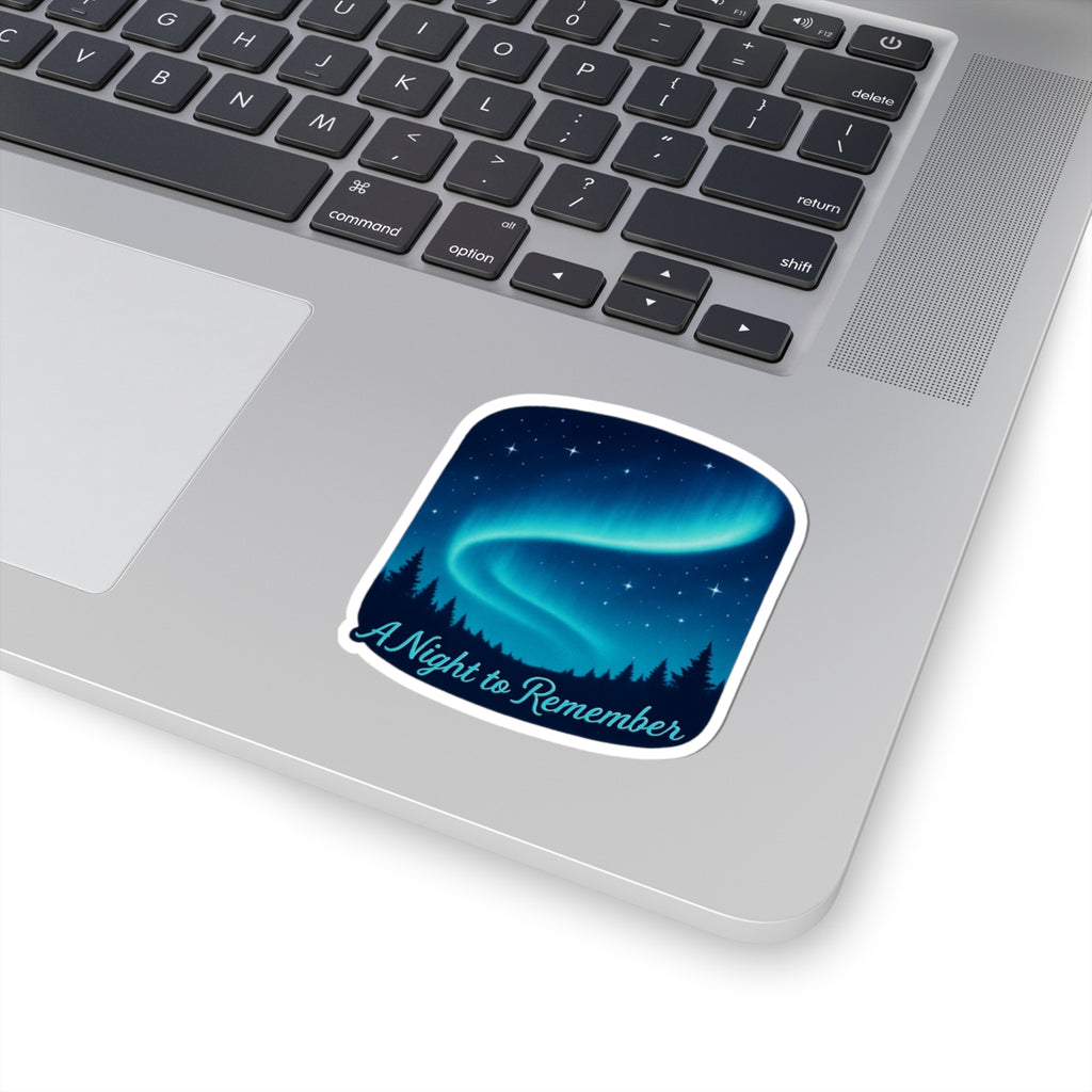 A Night to Remember Aurora Sticker — Northern Lights Kiss-Cut Sticker for Laptops & Travel Gear