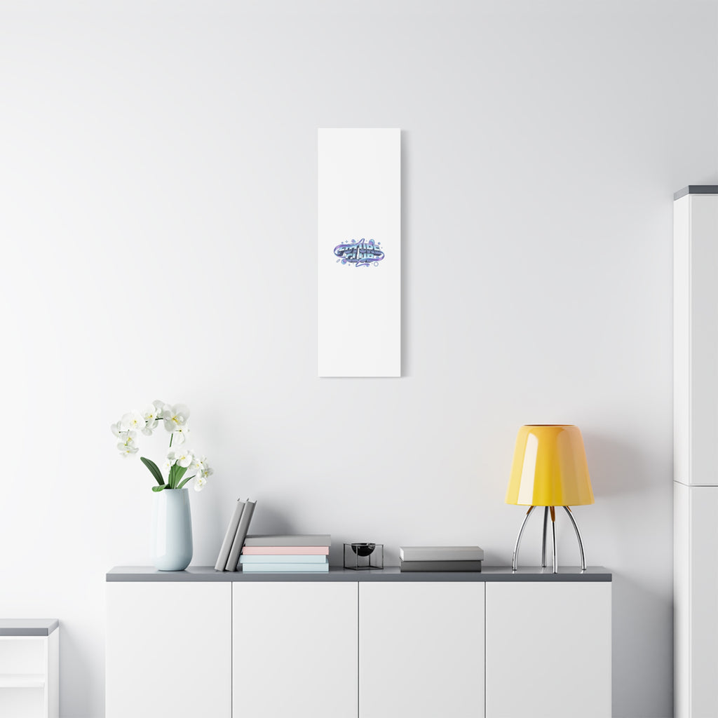 Futurist Chrome Logo Canvas | Iridescent Gradient, Liquid Metal Art