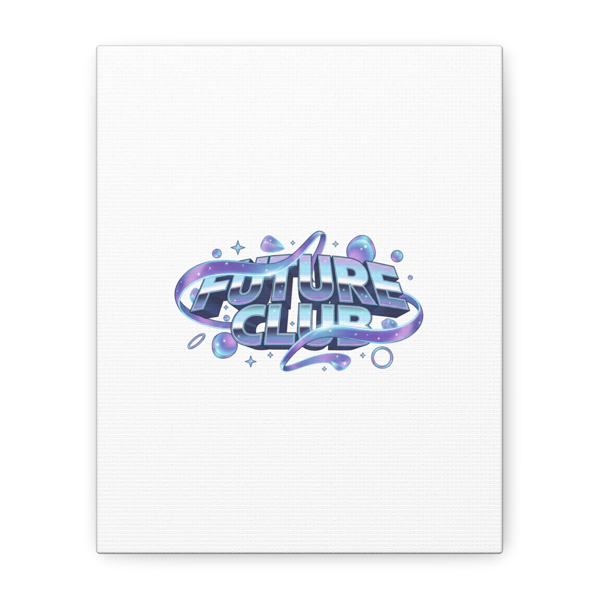 Futurist Chrome Logo Canvas | Iridescent Gradient, Liquid Metal Art